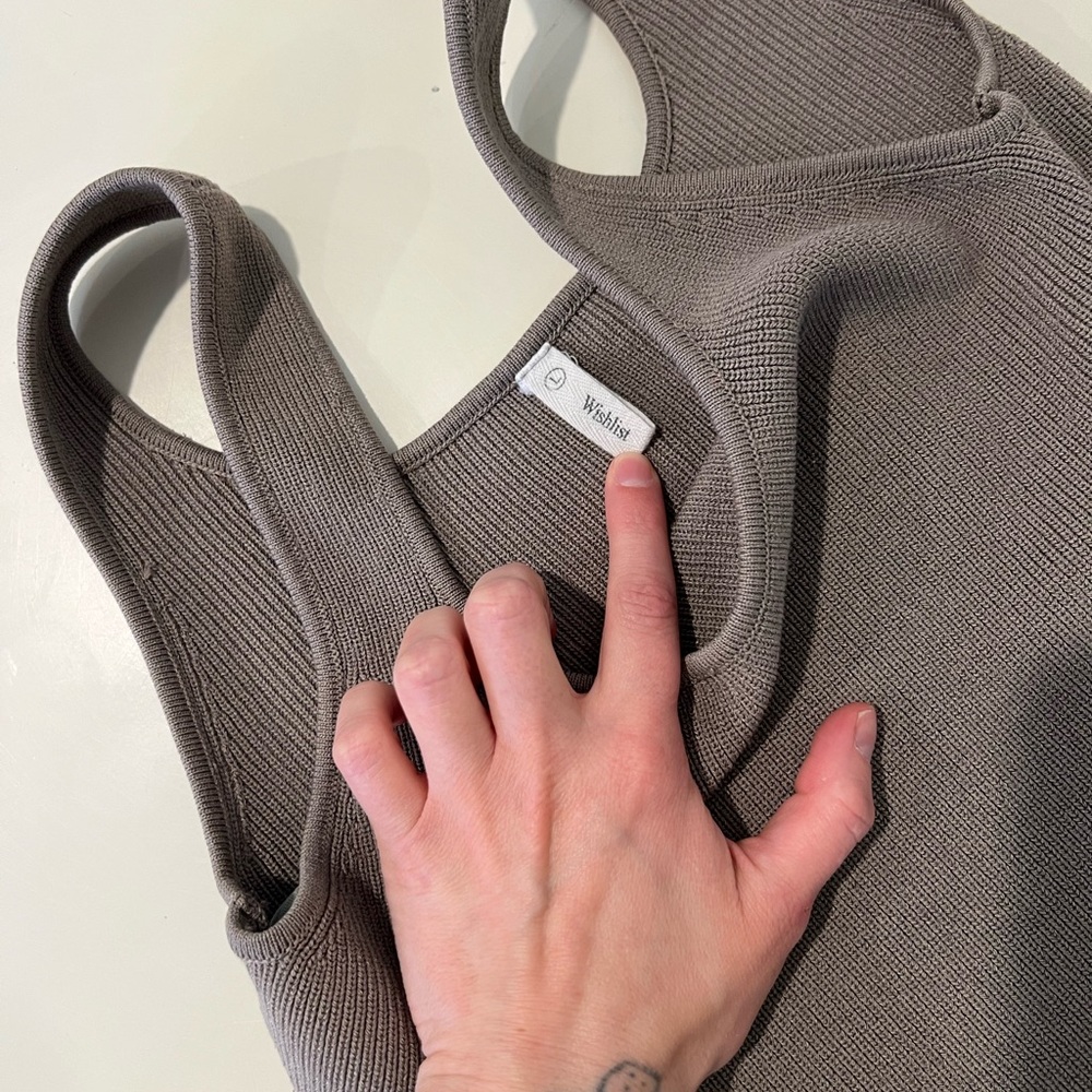 Wishlist Charcoal Ribbed Tank Top - Picture 2 of 2